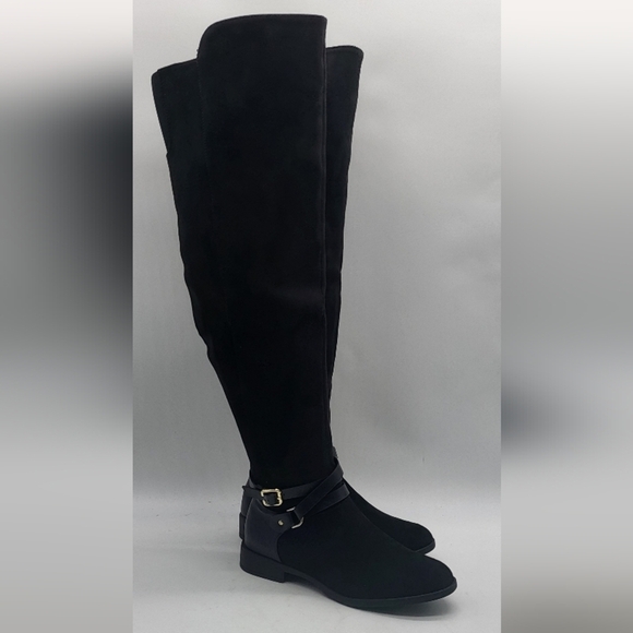 1810- XOXO Over The Knee Women's Vegan Boots Black Color Size 6 M NWT - Picture 1 of 9